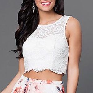 As U Wish white lace crop top